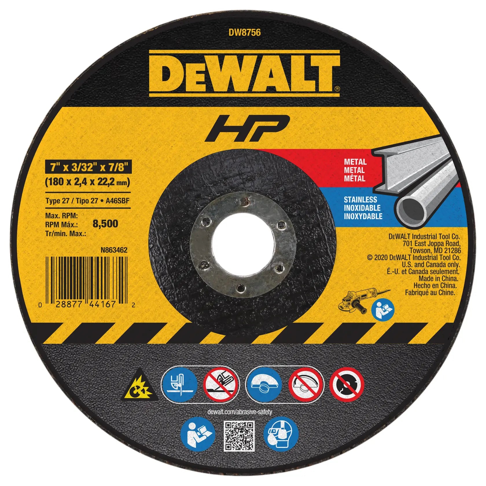DeWalt DW8756 7 x 3/32 x 7/8 HP T27 Cut & Notch