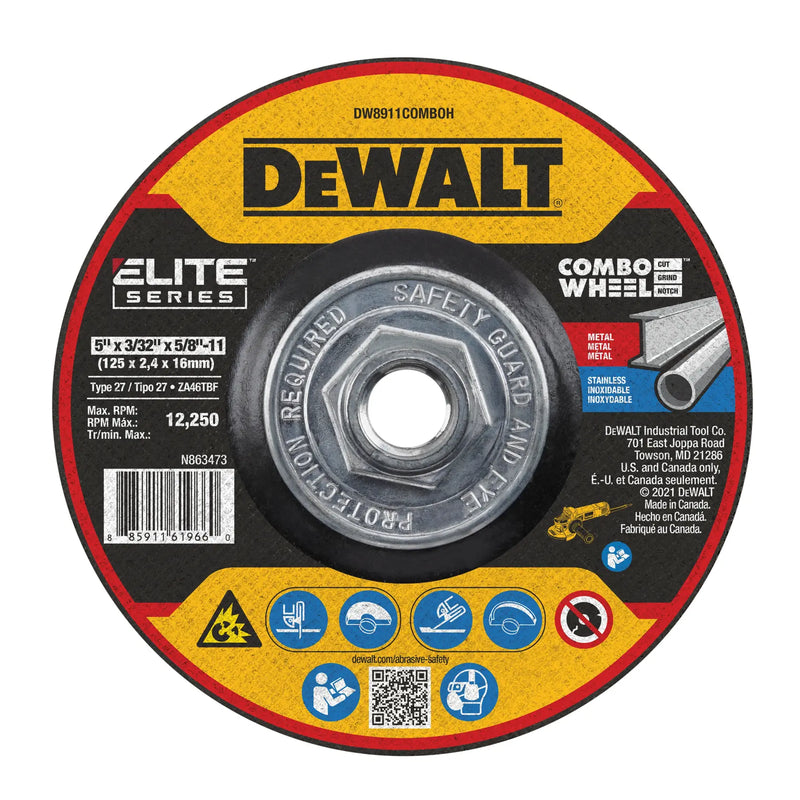 DeWalt DW8911COMBOH 5 X 3/32 X 5/8-11 XP T27 Cut & Notch