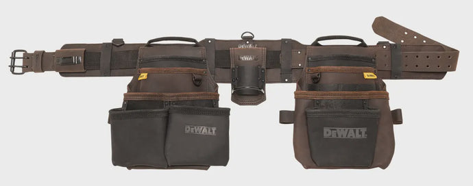 DEWALT Leather Tool Belt Organizer with 18 Pockets, Heavy Duty Construction (DWST550113)