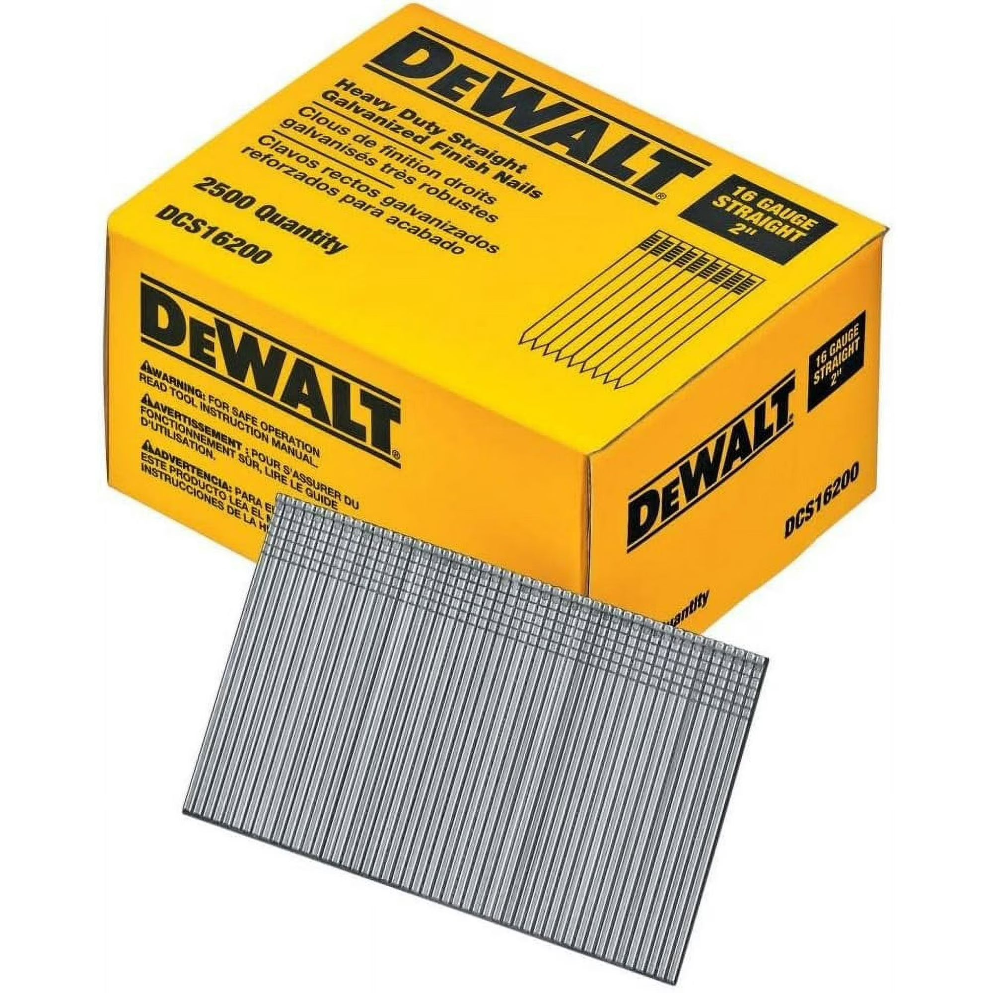 DeWalt DCS16200 16GA 2IN STRAIGHT FINISH NAIL 2.5K
