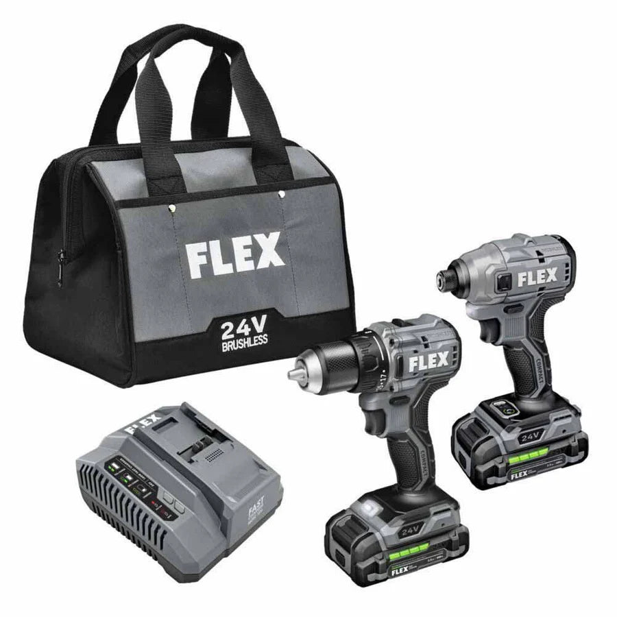 FLEX 2 Tool Combo Kit, Compact Drill Driver and Compact Impact Driver FXM205-2A