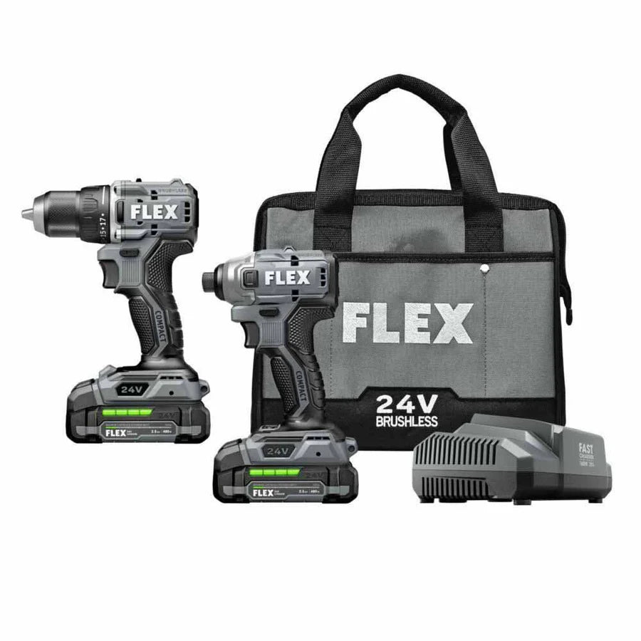 FLEX 2 Tool Combo Kit, Compact Drill Driver and Compact Impact Driver FXM205-2A
