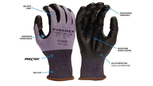 Pyramex GL620C M Micro-Foam Nitrile A4 Cut