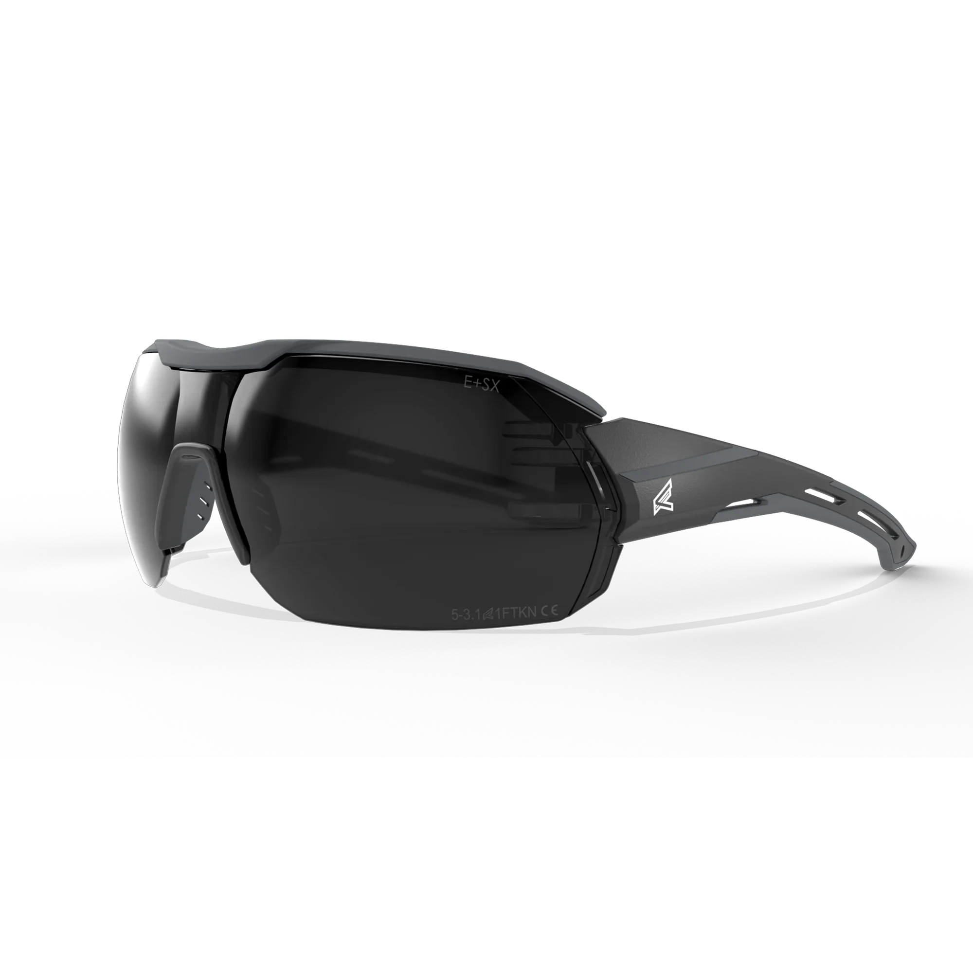 EDGE EYEWEAR KB126VS KABRU - BLACK FRAME WITH GRAY TPR/VAPOR SHIELD SMOKE LENSES