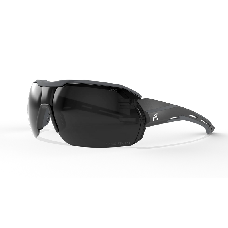 EDGE EYEWEAR KB126VS KABRU - BLACK FRAME WITH GRAY TPR/VAPOR SHIELD SMOKE LENSES