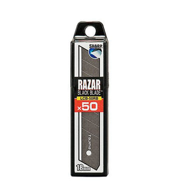 TAJIMA LCB-50RB-50 Heavy Duty RAZAR Black 18mm / 3/4" blades, 50-blade contractor pack