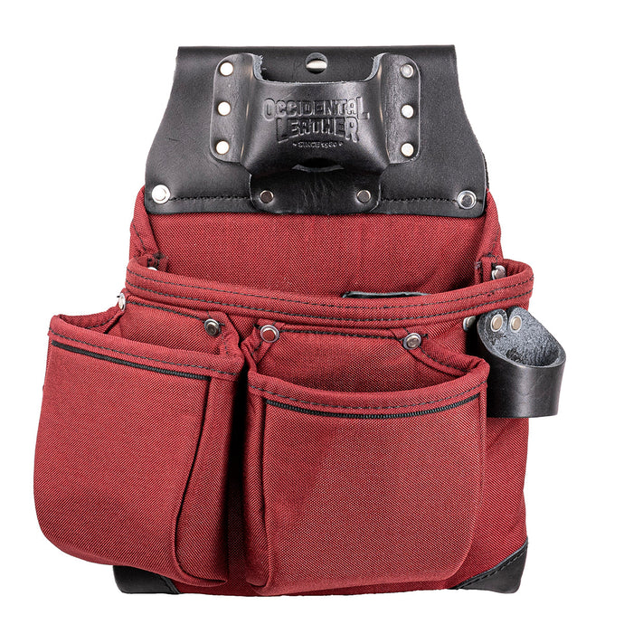 OCCIDENTAL LEATHER R8018DB OXYLIGHTS 3 POUCH TOOL BAG - RED AND BLACK