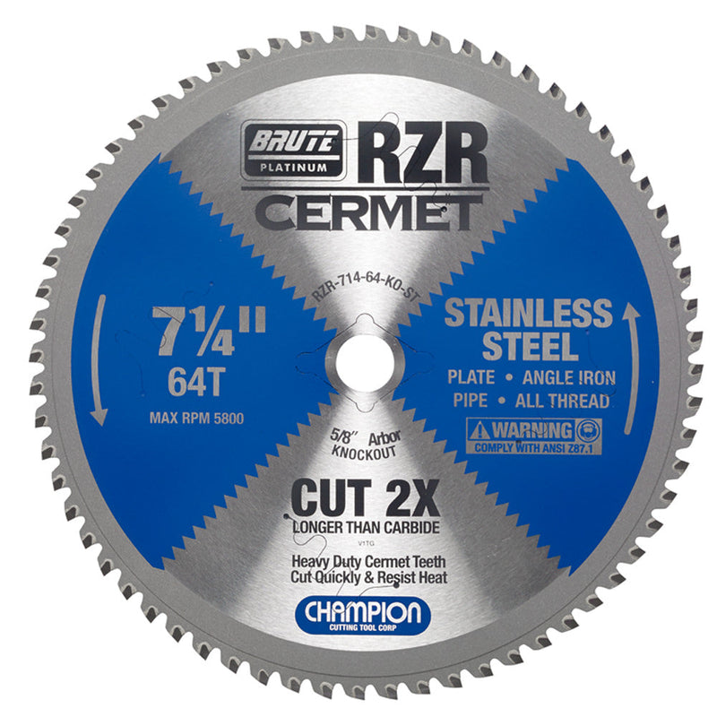 CHAMPION RZR-714-64-KO-ST CERMET CIRCULAR SAW 7-1/4
