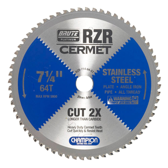 CHAMPION RZR-714-64-ST CERMET CIRCULAR SAW 7-1/4" X 64T