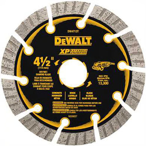 DeWalt DW4713T 4-1/2IN XP TURBO SEG DIAMOND BLADE