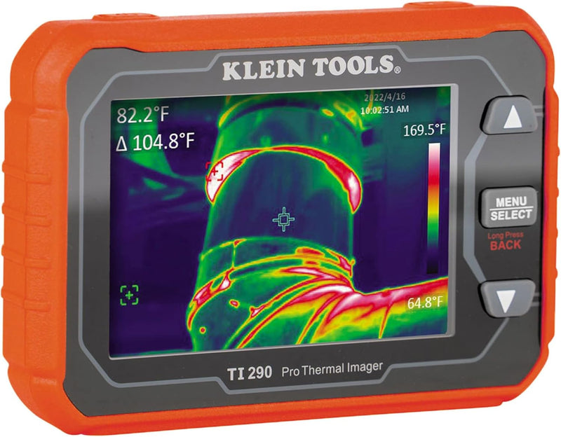 Klein Tools TI270 Rechargeable PRO Thermal Imaging Camera, Over 76,800 Pixels, Wi-Fi Data Transfer, 3 Palettes, High/Low Temperature Points