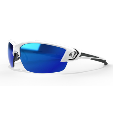 EDGE EYEWEAR TSDKAP248-G2 KHOR G2 - WHITE FRAME/POLARIZED AQUA PRECISION BLUE MIRROR LENSES