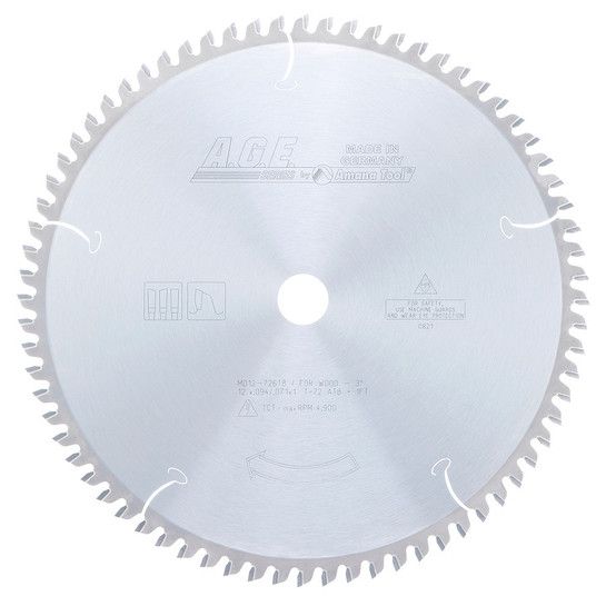 A.G.E MD12-726TB 12" THIN-KERF COMPOUND MITER BLADE B=1" 72T 2 ATB+1