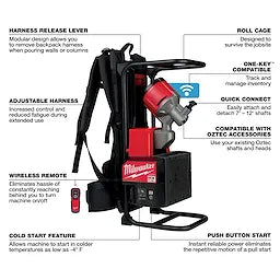 Milwaukee MXF371-2XC MX FUEL™ Backpack Concrete Vibrator Kit