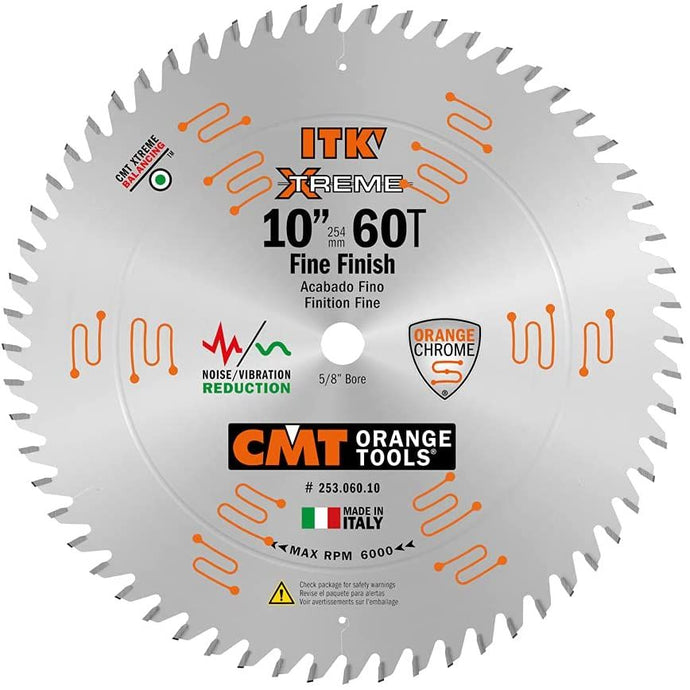 CMT 253.060.10 10" ITK XTREME FINE-FINISH BLADE B=5/8" T=60 ATB