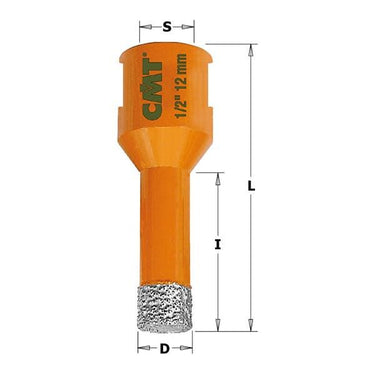 CMT 552-706 DIAMOND DRY HOLE SAW 1/4" S=5/8-11