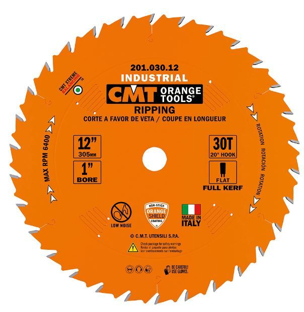 CMT 201.030.12 12" FULL-KERF INDUSTRIAL RIPPING BLADE B=1" T=30 FTG