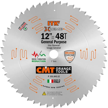 CMT 251.045.12 12" ITK XTREME THIN-KERF GENERAL-PURPOSE BLADE B-1" T=48 ATB