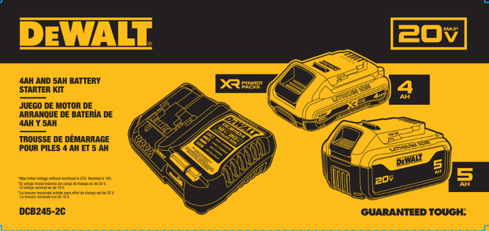 DeWalt 4AH and 5AH Starter Kit DCB245-2C