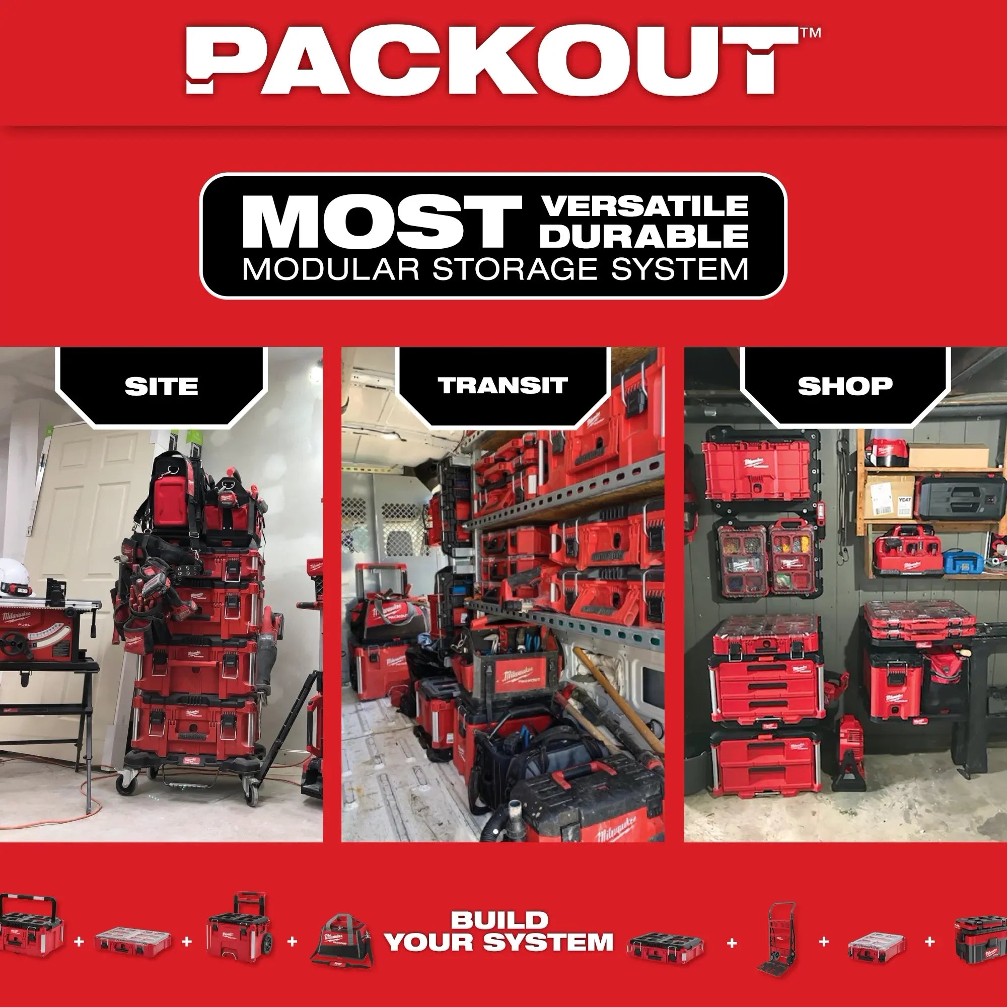 MILWAUKEE 48-22-8447 PACKOUT MULTI-DEPTH 3-DRAWER TOOL BOX