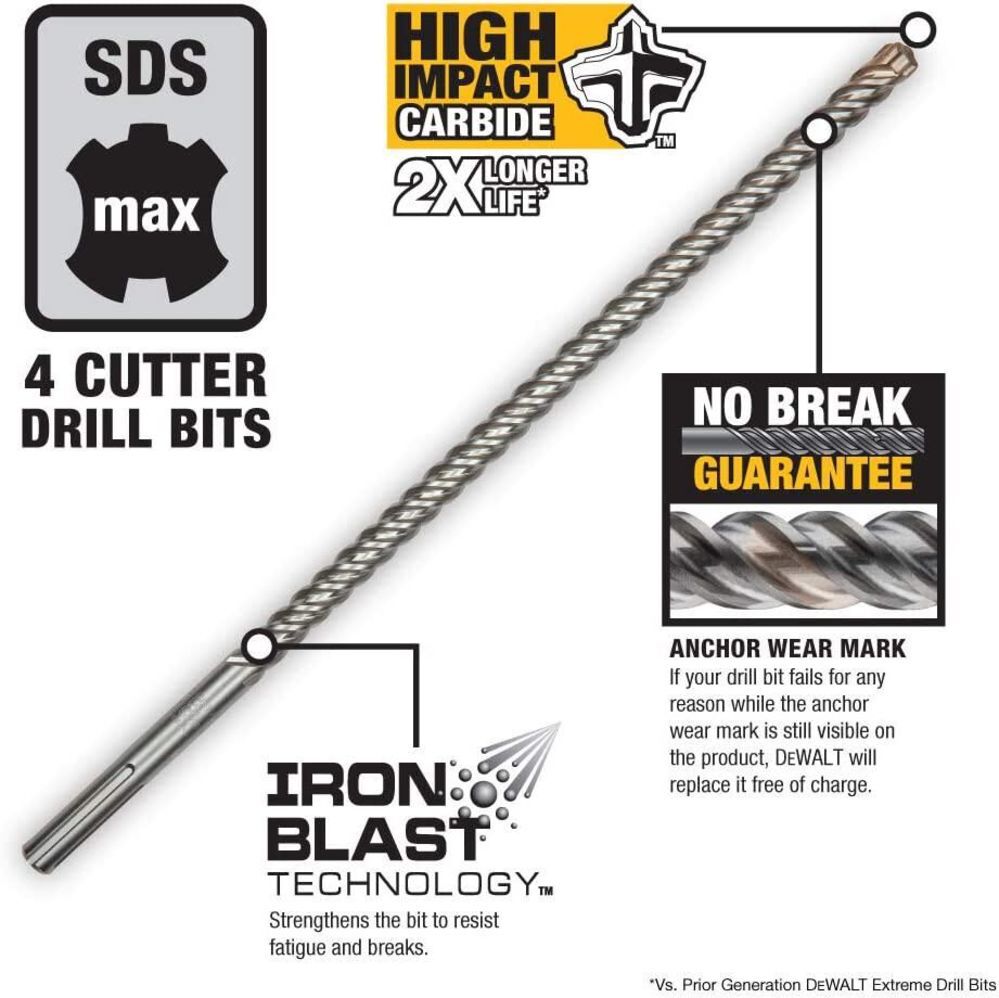 DeWalt DW5825 1-1/4 x 16 x 22-1/2 SDS MAX 4C ELITE
