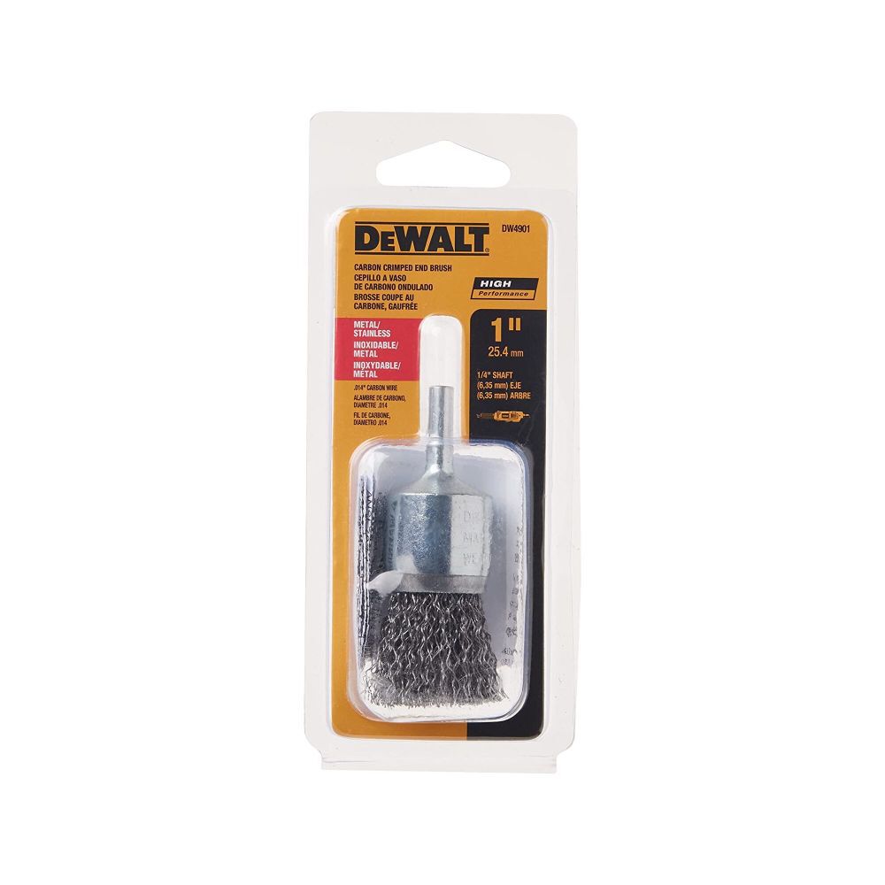 DeWalt DW4901 1IN CRIMP END BRUSH/CARB STL 1/4IN STEM