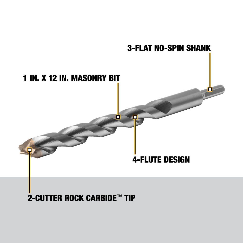 DeWalt DW5249 1X12 ROUND SHANK BIT