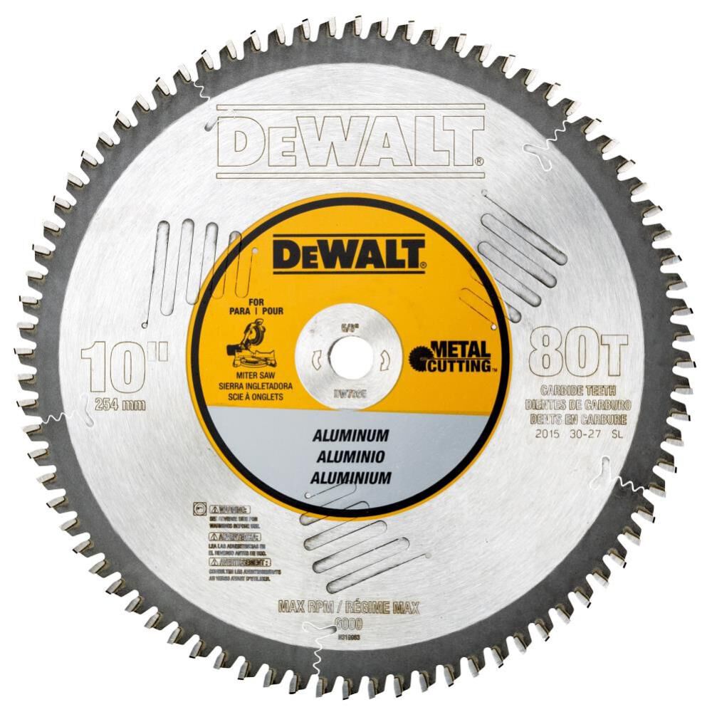 DeWalt DW7665 10IN 80T ALUM THIN PLT MTL CUT 5/8IN ARB