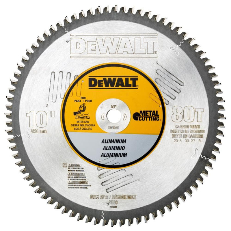 DeWalt DW7665 10IN 80T ALUM THIN PLT MTL CUT 5/8IN ARB