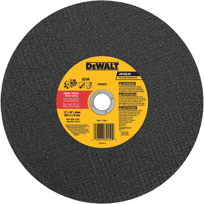 DeWalt DW8023 12X1/8X20MM METAL PORT SAW CUT-OFF WHL