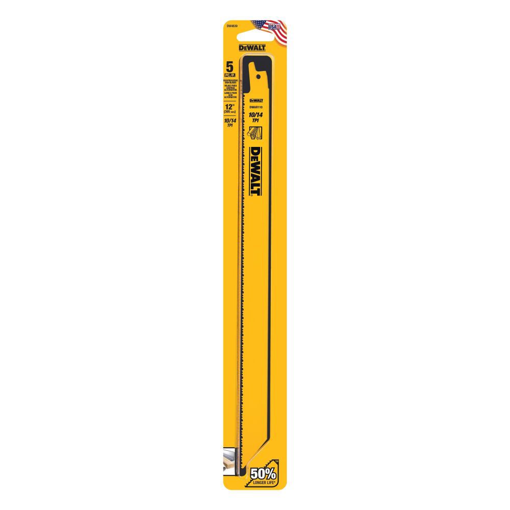 DeWalt DW4839 12IN 10/14TPI STGT BK BLD-5PK