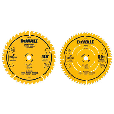 DeWalt DWA112CMB DW 2PK 12 IN 40T AND 60T SAW BLADES