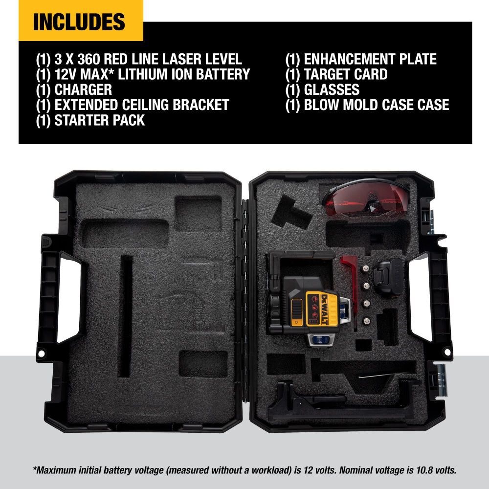 DeWalt DW089LR DEWALT RED 12V 3 X 360