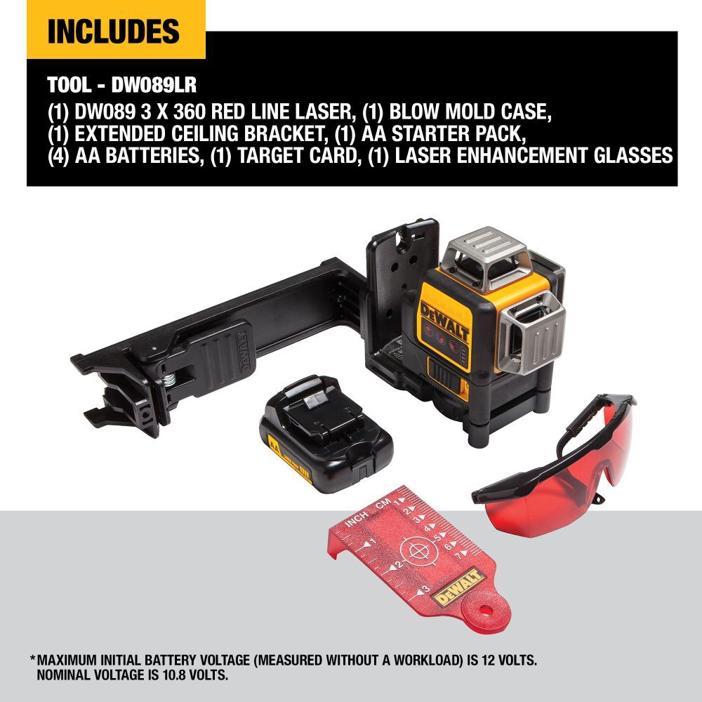 DeWalt DW089LR DEWALT RED 12V 3 X 360