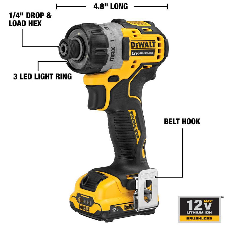 DeWalt DCF601F2 12V MAX BRUSHLESS SCREWDRIVER KIT