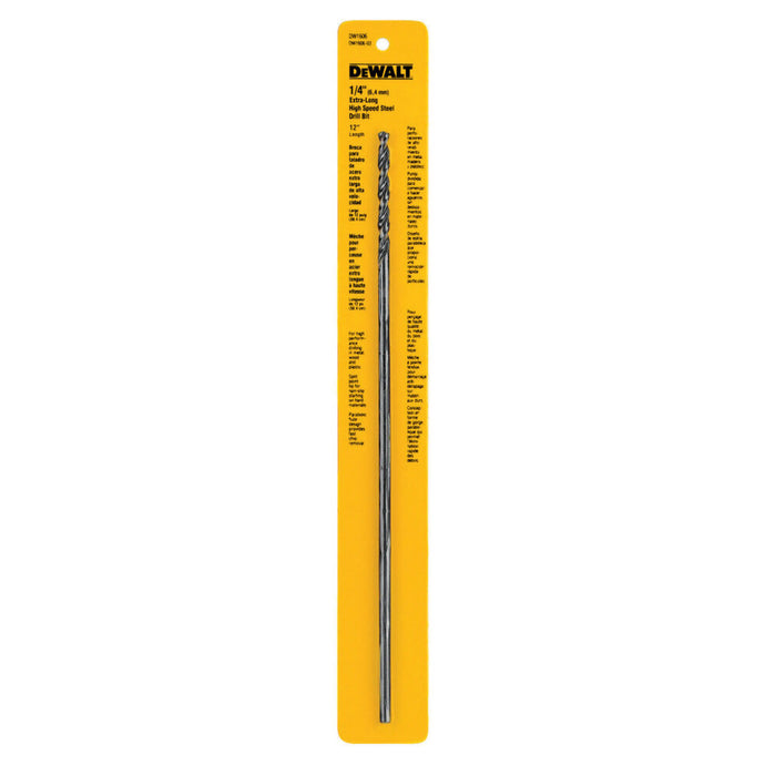 DeWalt DW1606 1/4IN X 12IN AIRCRFT BLK OXIDE DRILL BIT
