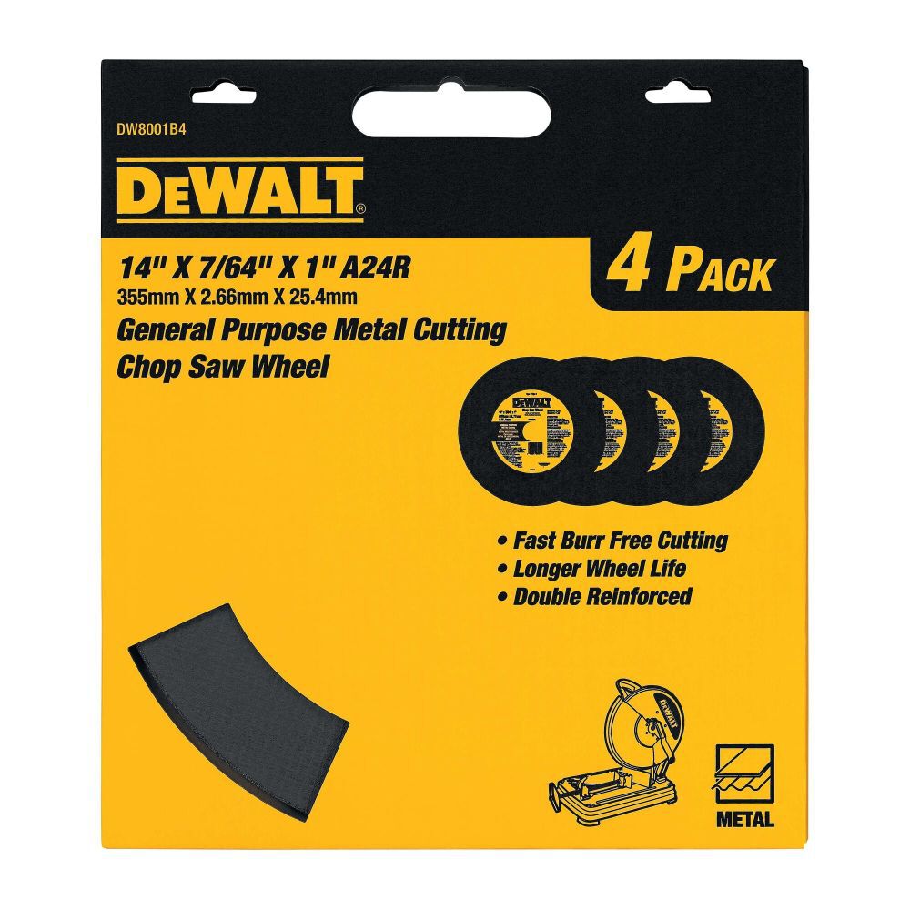 DeWalt DW8001B4 14 X 7/64 X 1IN HP CHOP SAW WHL 4PK