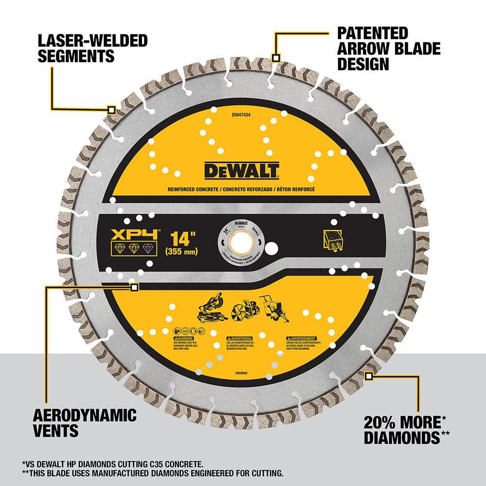 DeWalt DW47434 14IN SEGMENTED XP4 REINFORCED CONCRETE