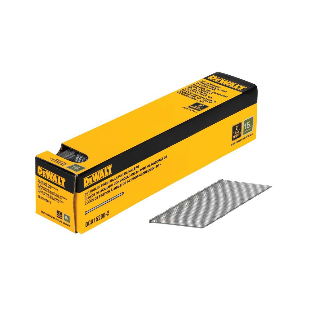 DeWalt DCA15200-2 15GA 2 IN ANGLED FINISH NAIL 2.5K