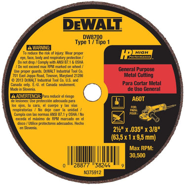 DeWalt DW8700 2-1/2 X .035 X 3/8 A60T