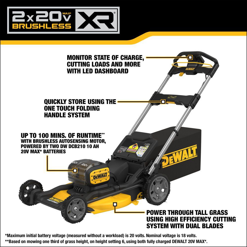 DeWalt DCMWP234U2 DEWALT 2X20V NEXT GEN PUSH MOWER