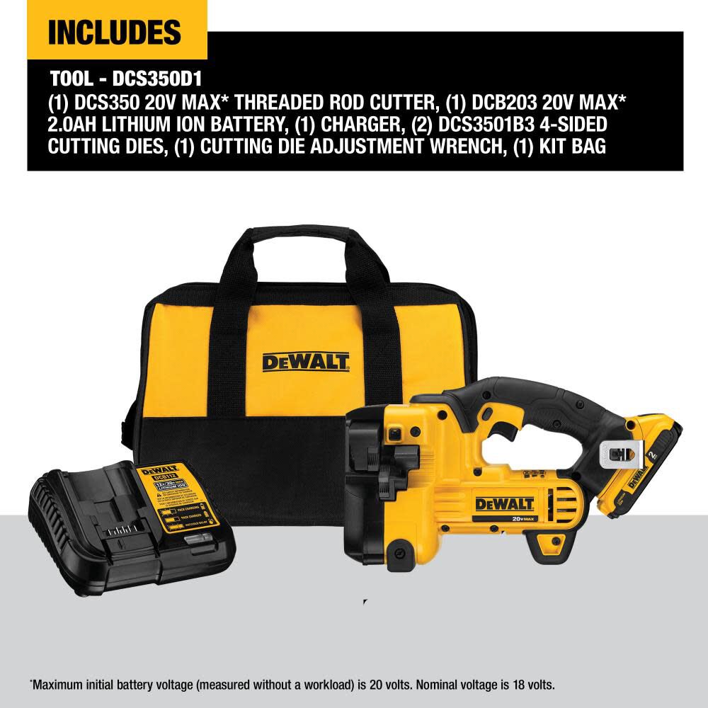 DeWalt DCS350D1 20V CORDLESS THREADED ROD CUTTER KIT