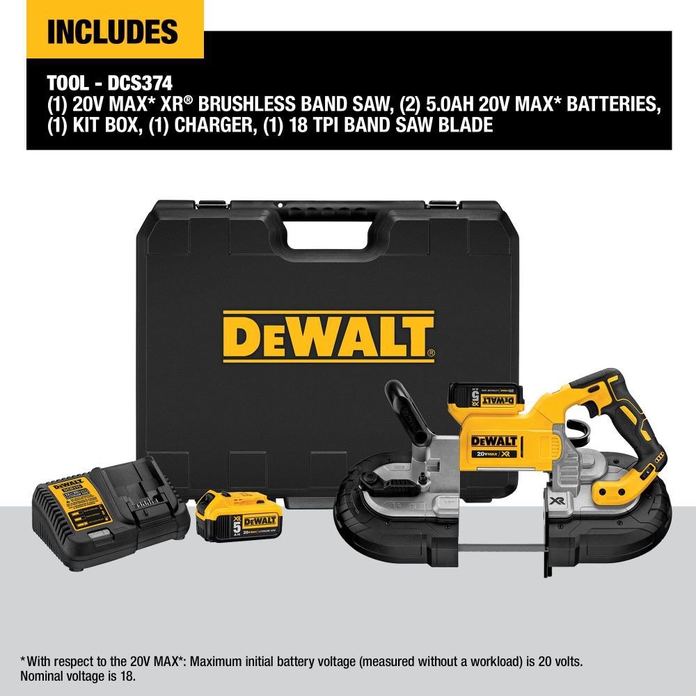 DeWalt DCS374P2 20V MAX DEEP CUT BAND SAW KIT