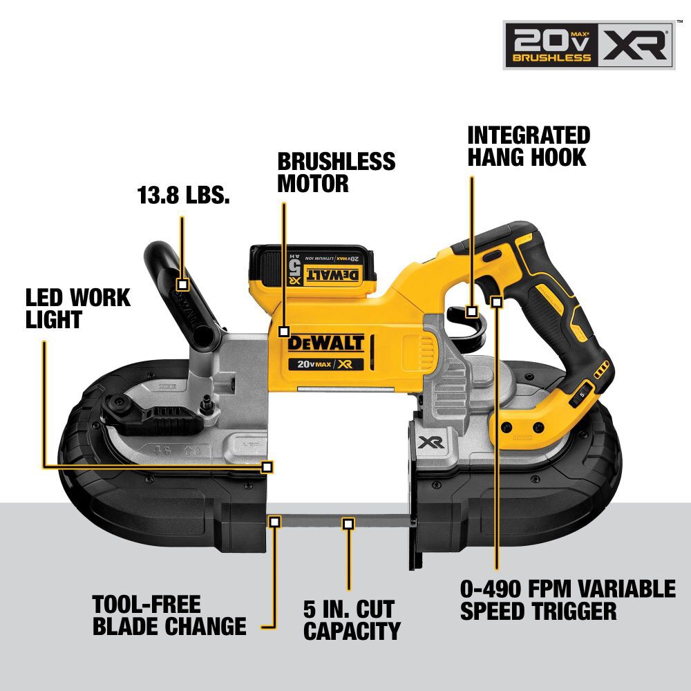 DeWalt DCS374P2 20V MAX DEEP CUT BAND SAW KIT
