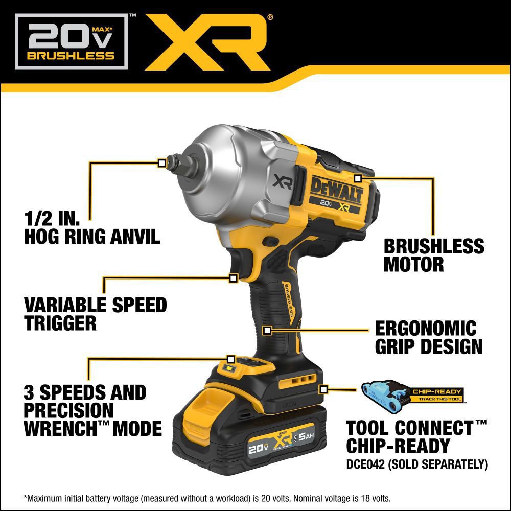 DeWalt DCF961GH1 20V 1/2 HIGH TORQUE IW W/ 5AH POWERSTACK