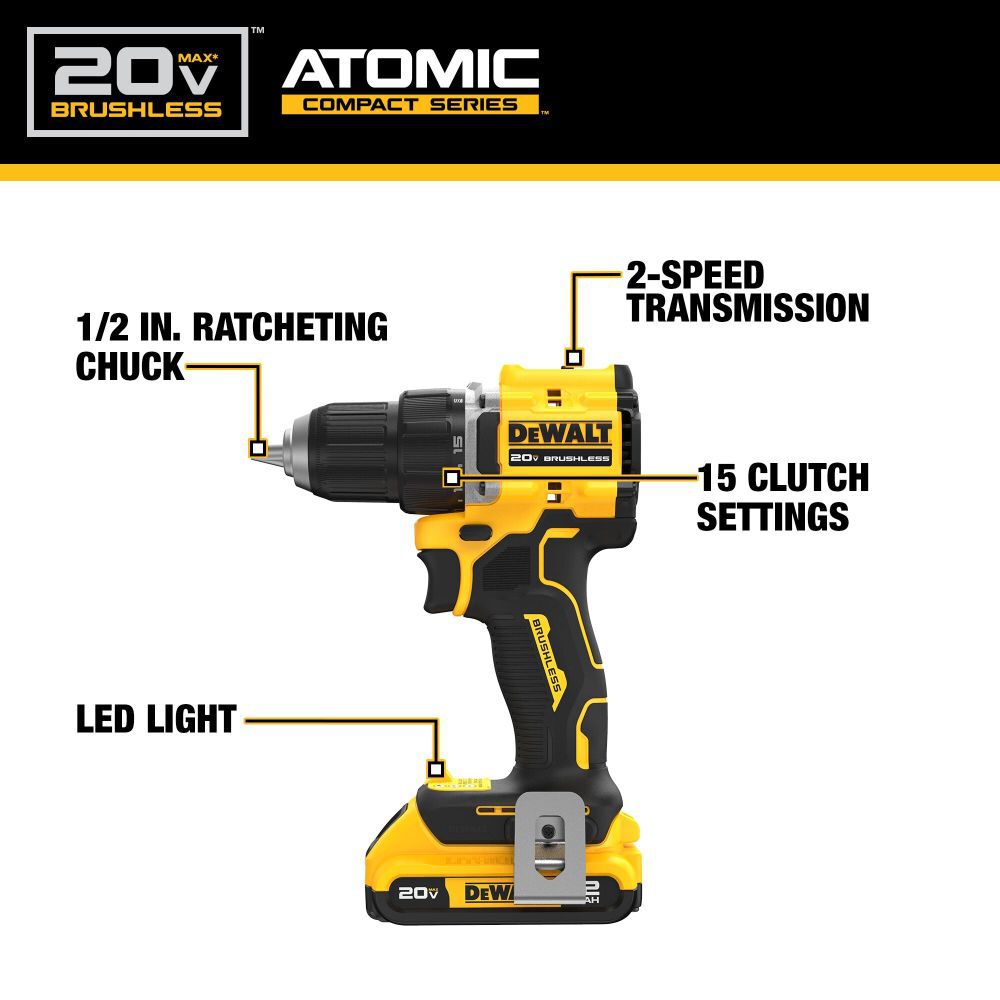 DeWalt DCD794D1 20V ATOMIC COMPACT DD - KIT