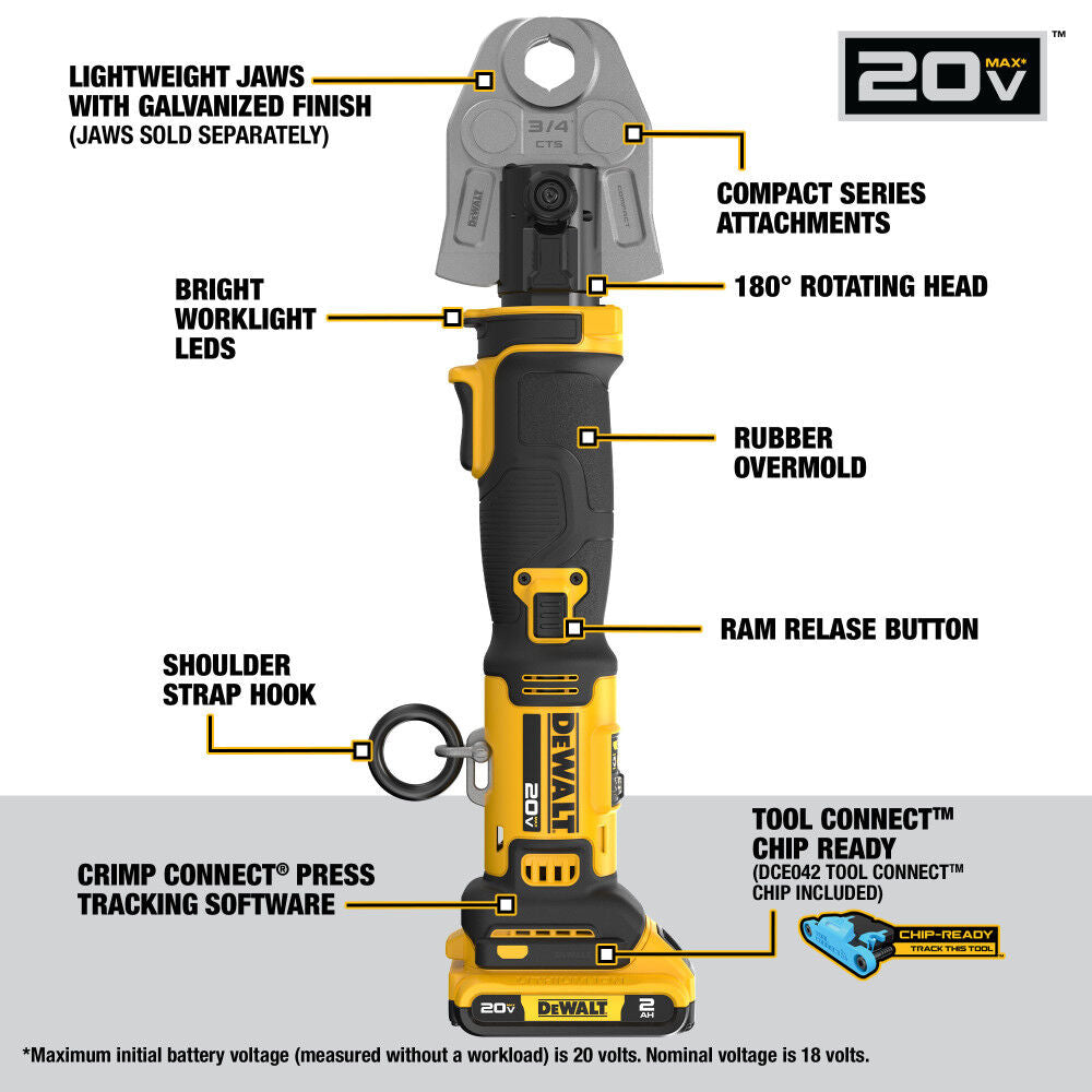 DeWalt DCE210D2 20V COMPACT PRESS TOOL NO JAWS