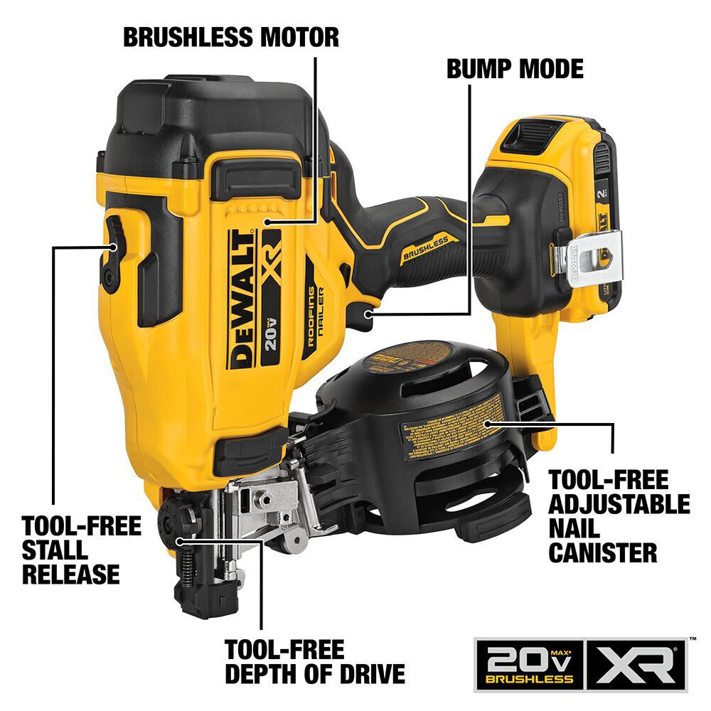 DeWalt DCN45RND1 CORDLESS ROOFING NAILER KIT