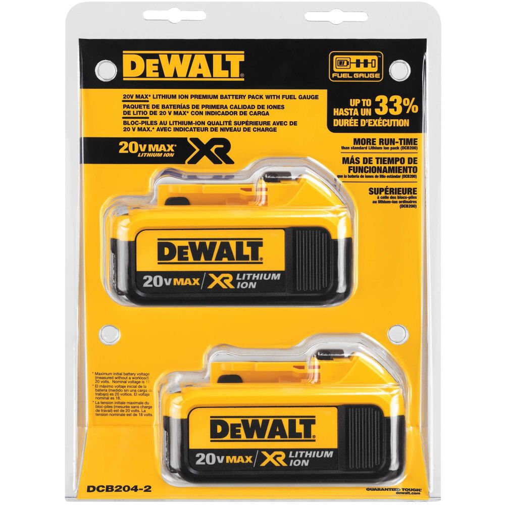 DeWalt DCB204-2 20V MAX 4.0 AH LI-ION BATTERY 2-PK
