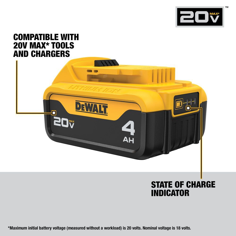 DeWalt DCB204 20V MAX 4.0 AH BATTERY W/FUEL GAUGE